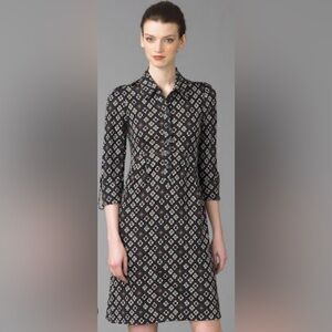 DvF Spring/Summer 2007 Elegant Black Patterned Silk Dress